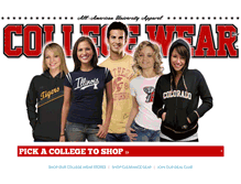 Tablet Screenshot of collegewear.com